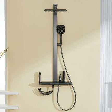 Gray Supercharged Thermostatic Shower Set | Digital Shower Hea
