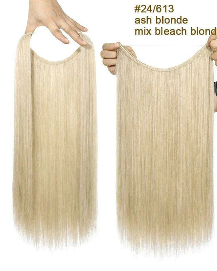 20-Inch Versatile Adjustable Invisible Wire Hair Extensions - Curly and Sleek Options