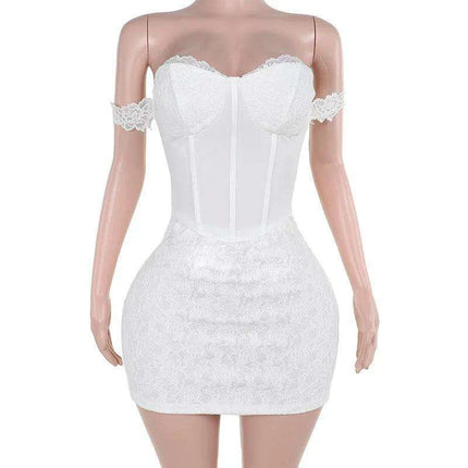 Lace Off-Shoulder Mini Dress - Bodycon Night Out Fashion for Women