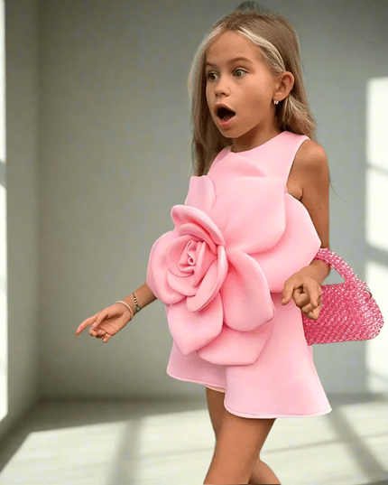 Elegant Floral Summer Dress for Girls - Perfect Party and Stage Show Outfit