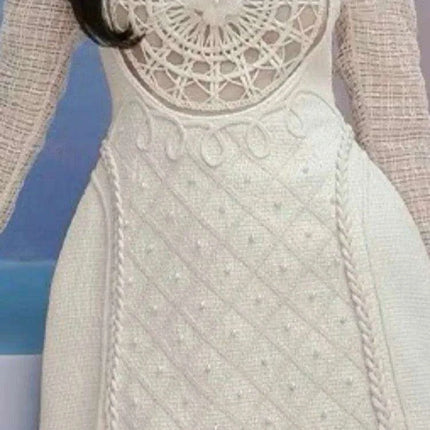 Evening Party Dress with Pearl and Lace Detail