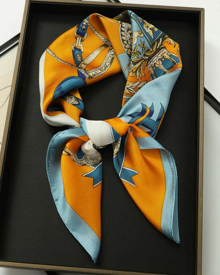 Elegant Satin Square Shawl Hijab: Luxurious 70x70cm Bandana for Women