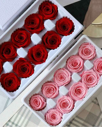 Eternal Blooms: Luxurious 10-Piece Preserved Rose Heads Collection