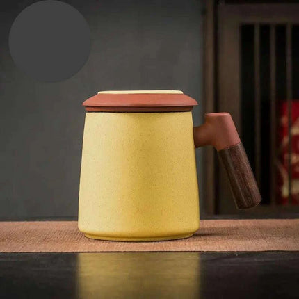 Sophisticated Purple Clay Travel Tea Mug Set with Infuser and Lid - 400ml for Office and Leisure