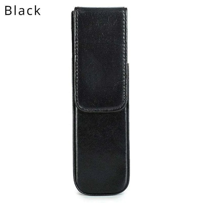 Elegant Genuine Leather Pen Organizer - Stylish Storage for Office and Travel