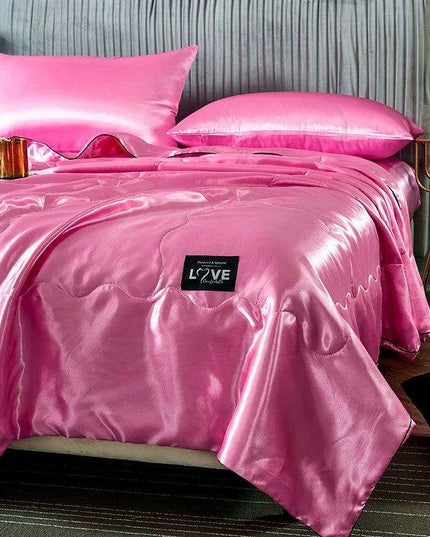 Imitation Silk Summer Comforter - Soft White Lightweight Quilt for Adults, Available in Single and Double Sizes (150*200cm)