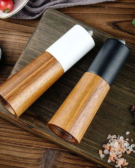 Sophisticated 6-Inch Wooden Salt and Pepper Grinder with Adjustable Grinding Mechanism