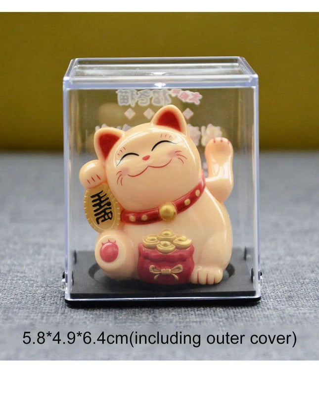 Solar-Powered Waving Lucky Cat - Eco-Friendly Home and Office Decor
