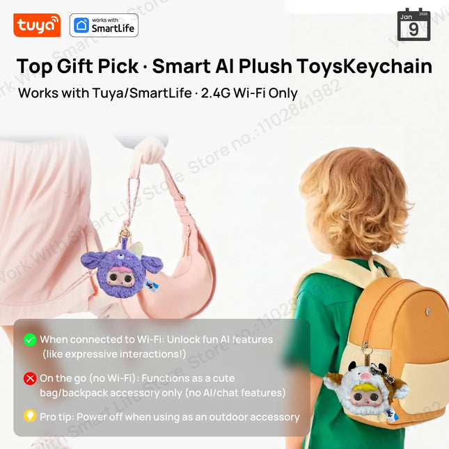 Smart AI Plush Robot — LED Eyes, Voice Control, USB Rechargeable