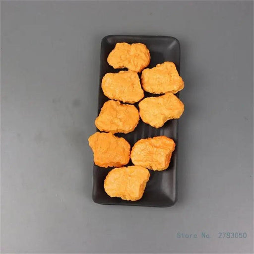 Set of 6 Realistic Artificial Fried Chicken Nuggets for Food Styling and Photography