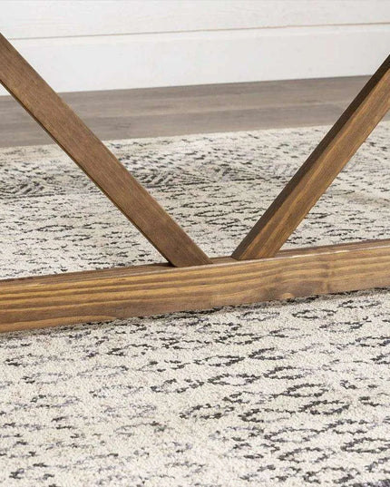 Charming Rustic Farmhouse Solid Pine Wood Dining Table - 72 Inch Modern Design in Grey/Brown for 6 Guests - 150 lbs Capacity