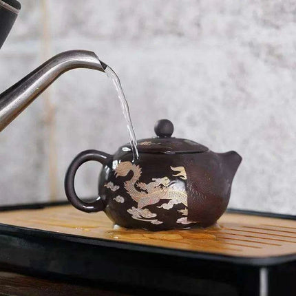 Magical Color-Changing Purple Clay Teapot and Cup Set for Kung Fu Tea Ceremonies