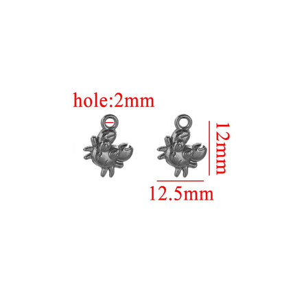 5PCS Stainless Steel Lobster Charms Mermaid Crab Connectors Gold-Plate