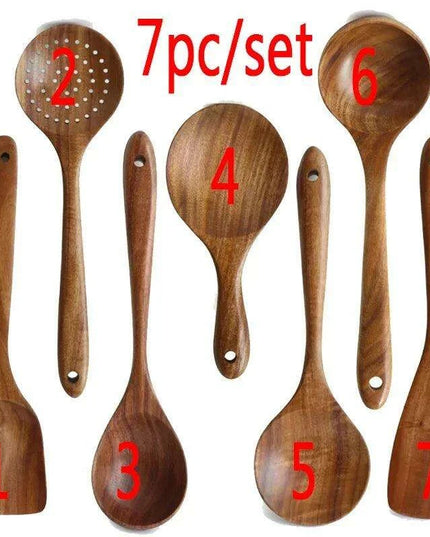 Rustic Acacia Wood Culinary Utensil Set - Timeless Tools for the Modern Kitchen