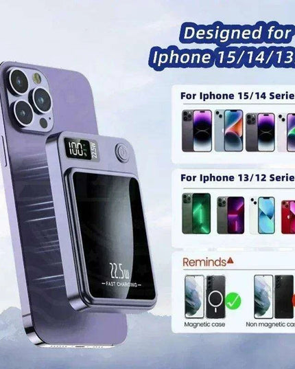 Ultimate 30,000mAh Wireless Power Bank - 22.5W Fast Charging with Magnetic Capability