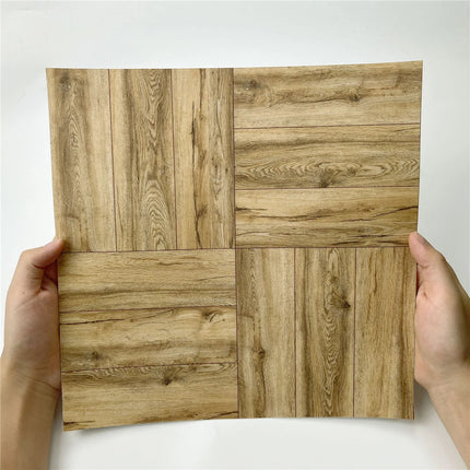 My Funny Life Self-Adhesive Wood Grain Floor Wallpaper - Thickened, Pe