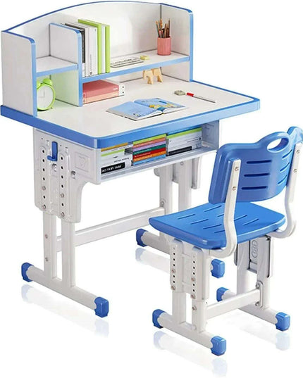 ErgoKids Ergonomic Study Desk & Chair Set with Bookshelf - Adjustable for Growing Children