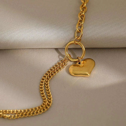 Baroque Gothic Heart Stainless Steel Couple Bracelets - Timeless Love Tokens for Him and Her