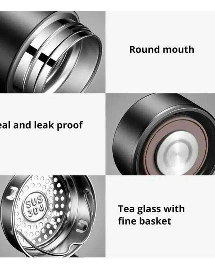 LED Temperature Display Smart Stainless Steel Thermos - 500ML Business Travel Companion