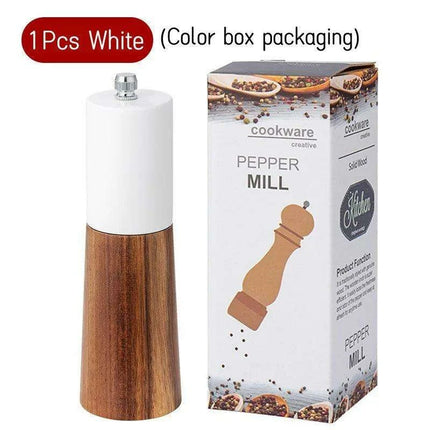 Sophisticated 6-Inch Wooden Salt and Pepper Grinder with Adjustable Grinding Mechanism