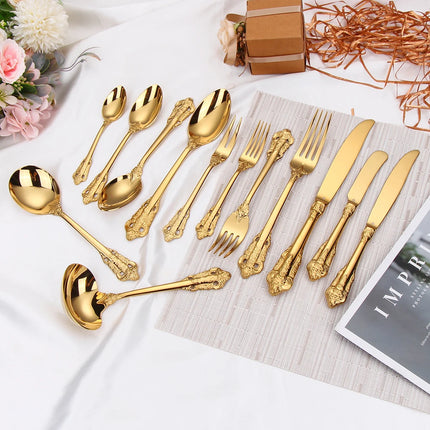 Gold-Finish 18/10 Stainless Steel Flatware — Individual Pieces | Très Elite