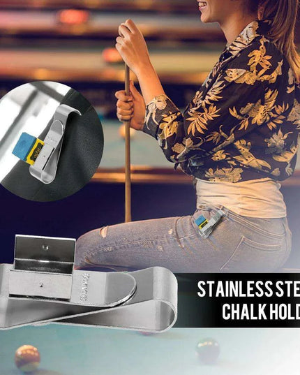 Stainless Steel Magnetic Pool Cue Chalk Holder - Essential Gear for Cue Players