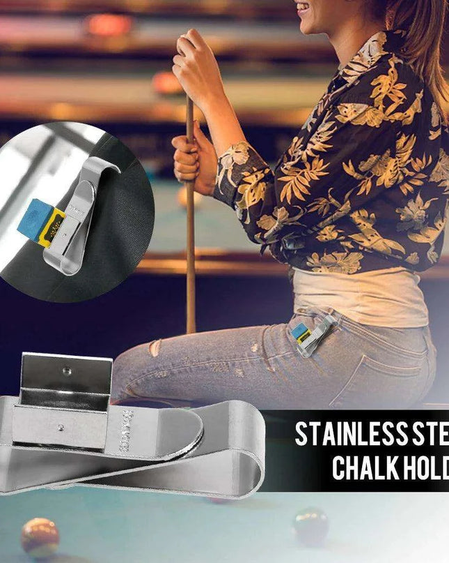 Stainless Steel Magnetic Pool Cue Chalk Holder - Essential Gear for Cue Players