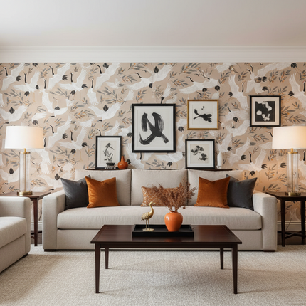 Japanese Crane Peel & Stick Wallpaper — Removable, Waterproof