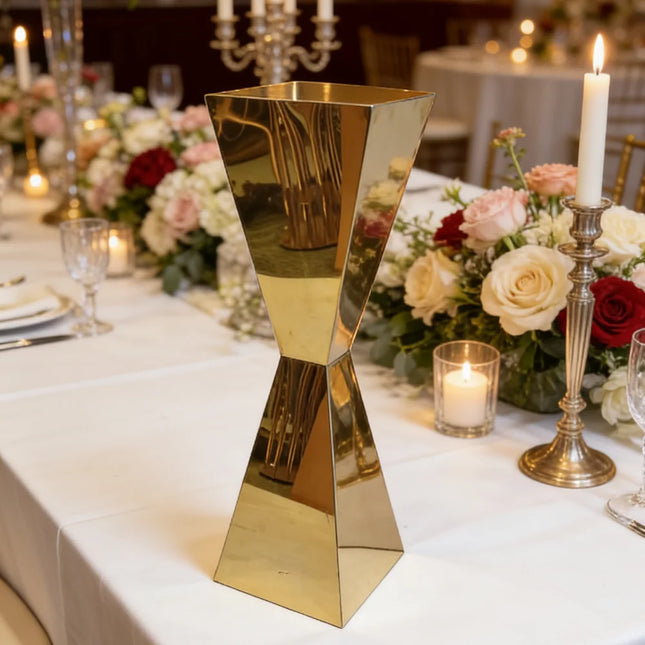 IMUWEN Shiny Stainless Steel Vase Wedding Table Centerpieces Flower Stands Vases Road Lead Party Decoration IM1112 imuwen-shiny-stainless-steel-vase-wedding-table-centerpieces-flower-stands-vases-road-lead-party-decoration-im1112