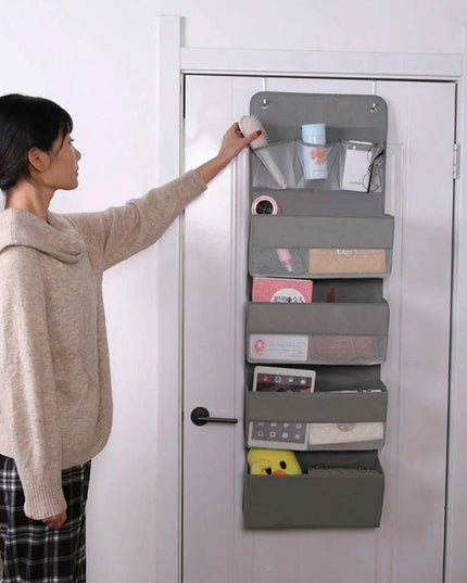 Gray 5-Tier Hanging Shoe and Accessory Organizer