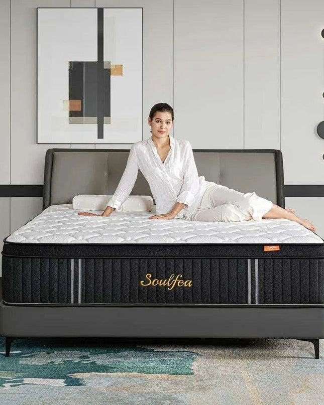 Premium 14 Inch Queen Hybrid Mattress - Exceptional Comfort with Advanced Memory Foam and Pocket Spring Support