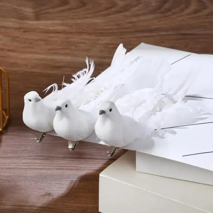 Foam Feather Doves — Mini Decorative Birds for Home, Garden & Events