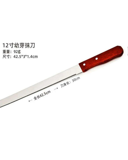 Bakery Master Professional Grade Stainless Steel Bread Slicing Knife Set with Ergonomic Wooden Handles