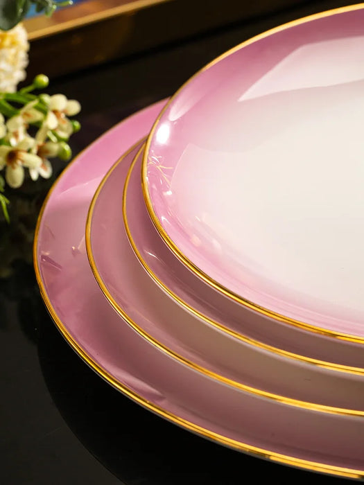 Luxurious European Jingdezhen Ceramic Bone Porcelain Tableware Set for Elegant Dining