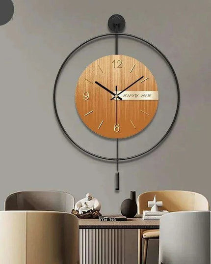 Sophisticated 3D Quartz Pendulum Wall Clock for Modern Living Spaces