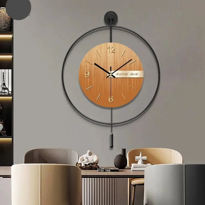 Quartz Pendulum 3D Wall Clock for Stylish Living Room Makeover