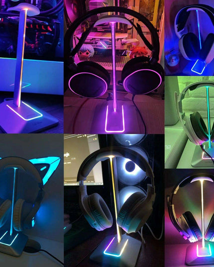 Link Dream Z8 LED Gaming Headset Stand with USB Type-C Connectivity - Elegant Silver Aluminum Earphone Organizer