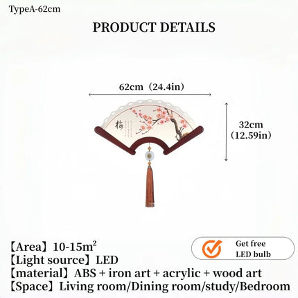 Chinese Fan-Shaped Wall Sconce – Eight Horses Art