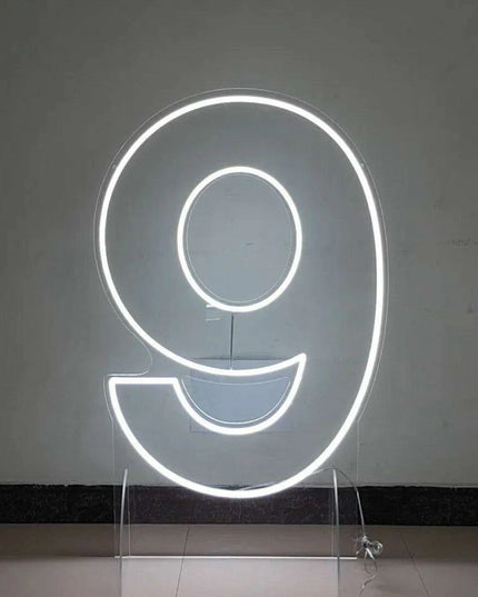 Customizable Neon LED Number Sign Set - Illuminated Decor for Events and Home