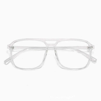 Retro Oversized Black Glasses with Clear Frame - Lightweight TR90 Construction