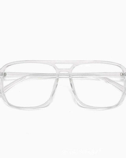 Retro Oversized Black Glasses with Clear Frame - Lightweight TR90 Construction