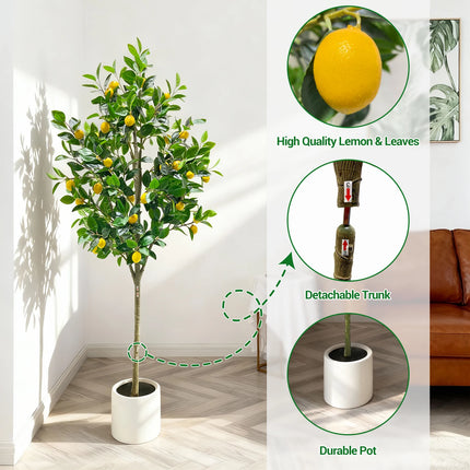 150cm 180cm Fake Plant Artificial Lemon Tree Realistic Lemon and Leave