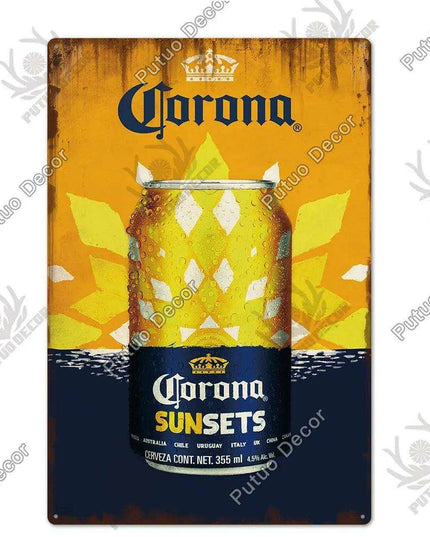 Retro Beer Sign Metal Wall Decor - Timeless Home Bar and Garage Accent