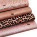 Pink Sparkle Faux Leather Crafting Kit - Tiger, Honeycomb, and Serpent Patterns for DIY Crafts