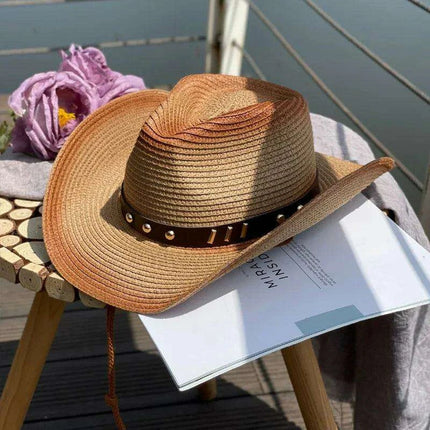 Vintage-Inspired Thick Straw Cowboy Hat