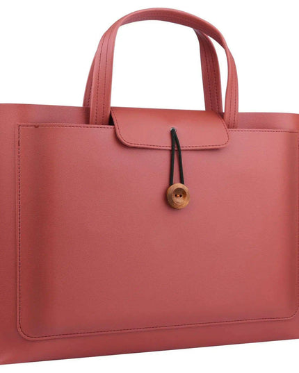 Stylish Faux Leather Laptop Tote with Innovative Features for MacBook Air and Tech Essentials