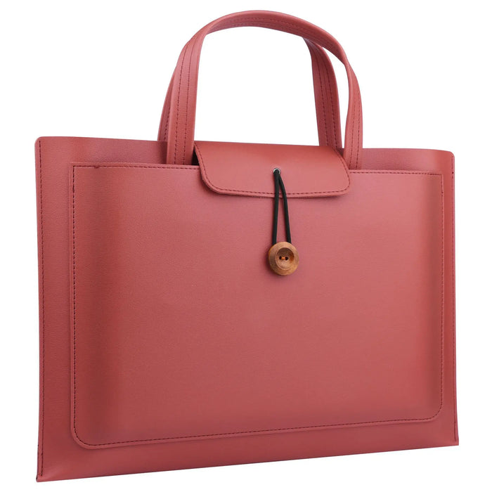 Sleek Faux Leather Laptop Tote for MacBook Air and Devices on the Go