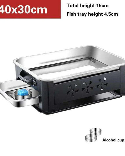 Deluxe Stainless Steel Fish Grilling Kit with Infusion Tray and Korean BBQ Features