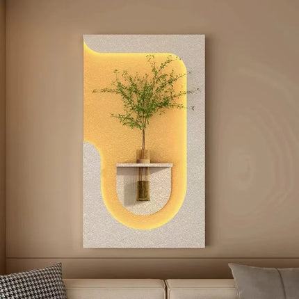 Hydroponic Wall Art Lamp with Living Green Plants