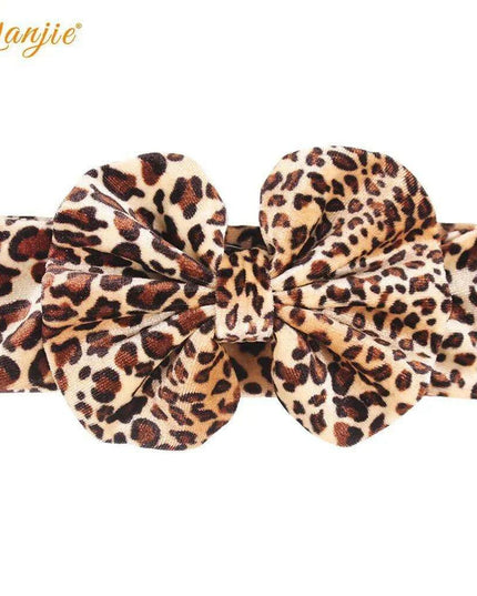 Leopard Print Velvet Headband and Hair Bow Set - Stylish Hair Accessories for Fashion-Forward Girls